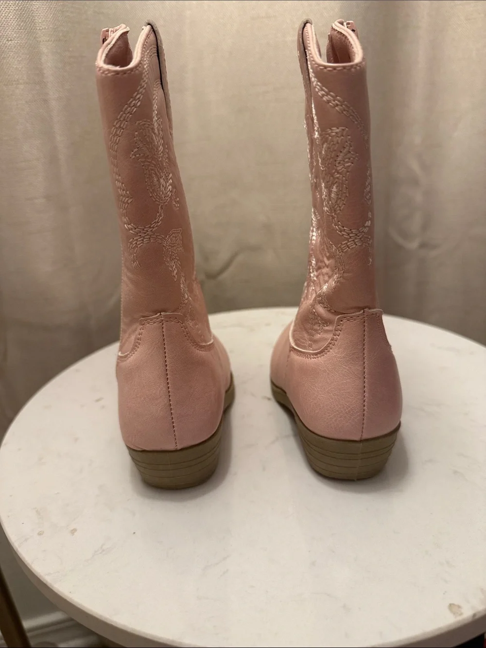 Kensie Girl Light Pink Kids Western Zipper Boots